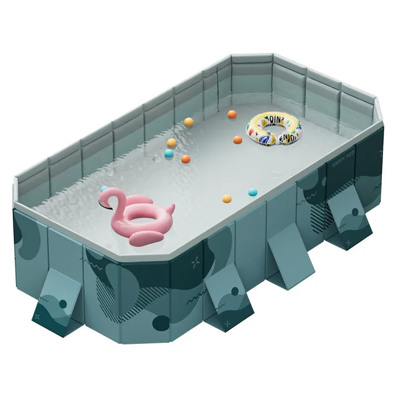 Inflatable-Free Swimming Pool No-Installation Water Play Pool Thickened Wear-Resistant Foldable Bathing Pool Outdoor Large Pool