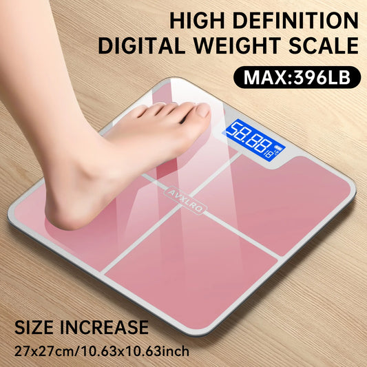 Premium Digital Bathroom Scale 396lb Capacity, High-Precision LCD Display, Ultra-Wide Platform, Room Temperature Sensor