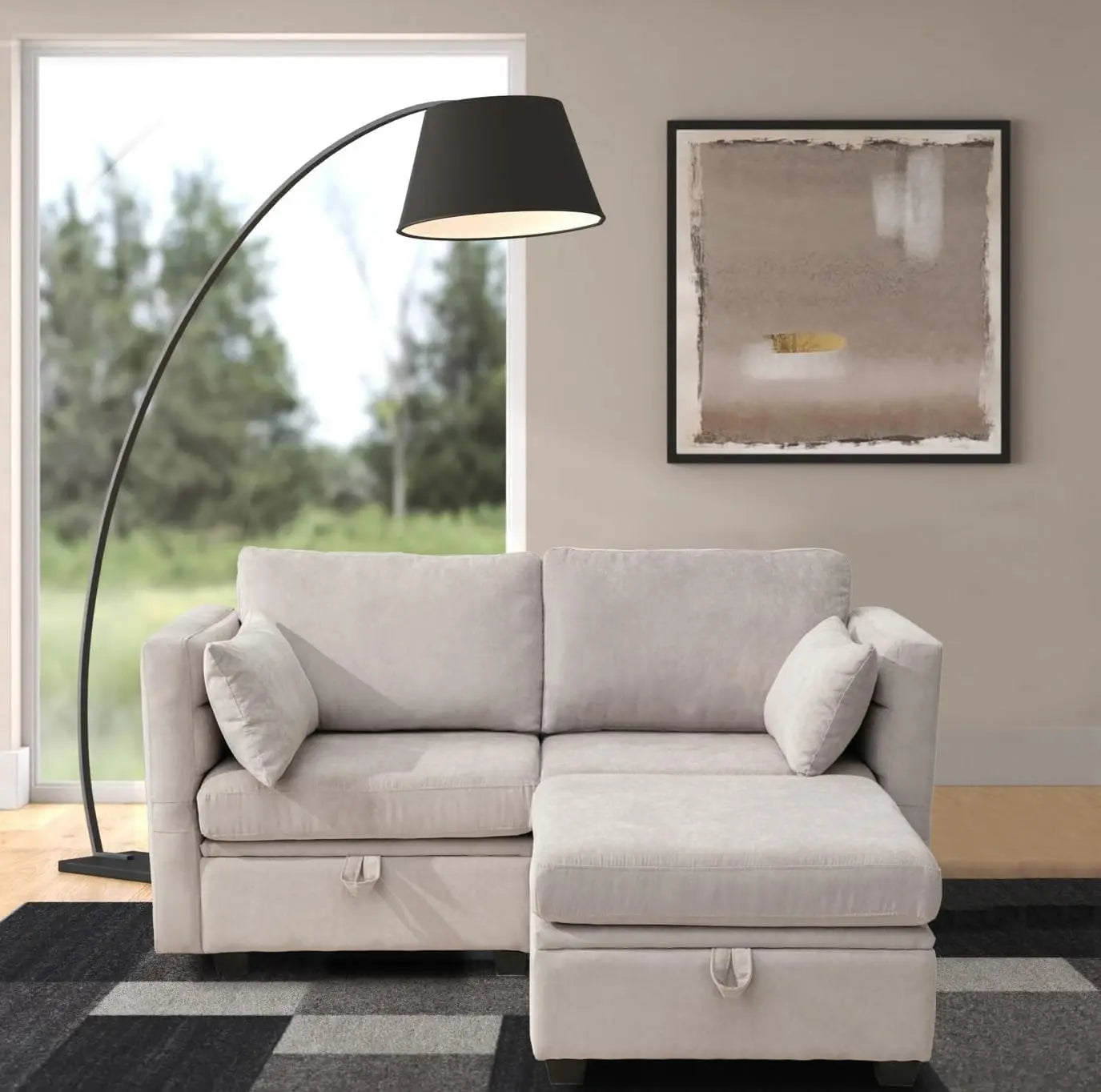 ZHUXIANG Loveseat Sofa With Storage Modular Sectional Reclining