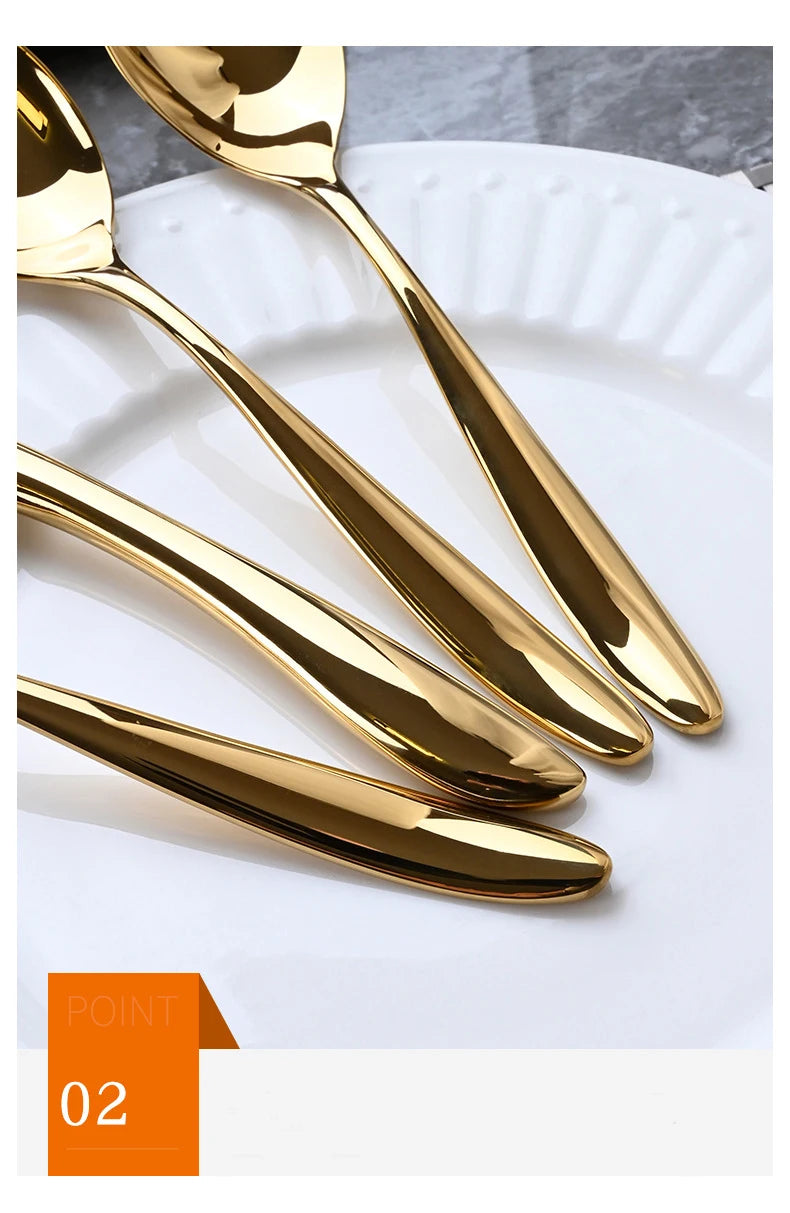 6pcs 304 Stainless Steel Flatware Set, Premium Heavy Duty Food Grade Cutlery Tableware for Home (6-Piece Dinnerware Silverware)