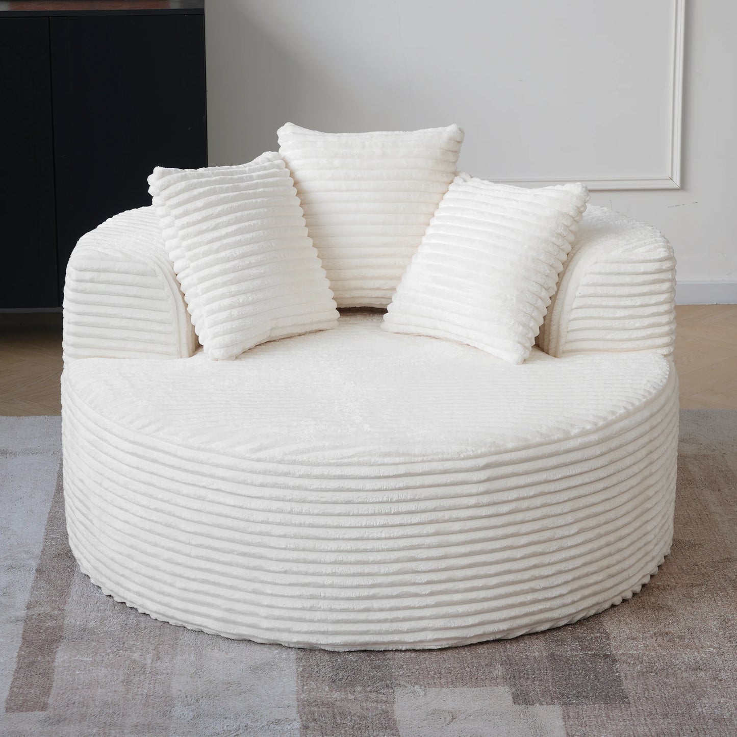 Sdorens Round Chair Lounge Chaise Cloud Boneless Modern Sofa Bed