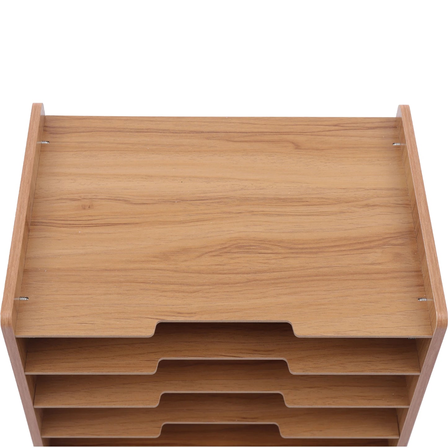 7-Tier Wooden Desk Organizer for Office Papers and Files
