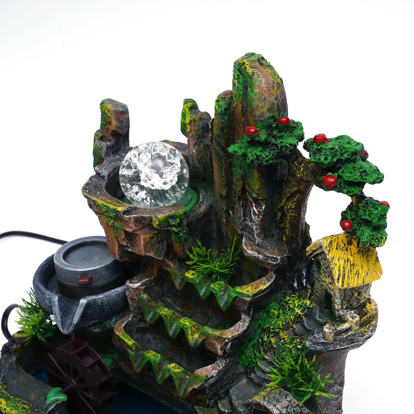 Feng Shui Desktop Water Fountain With Color Changing LED Lights