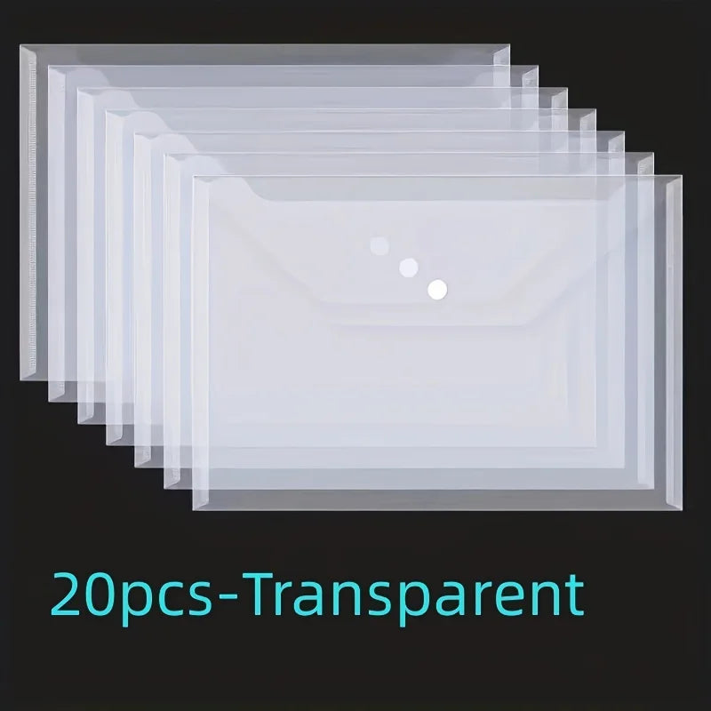 Hign-concerned Transparent Waterproof Plastic Envelope With Button Closure