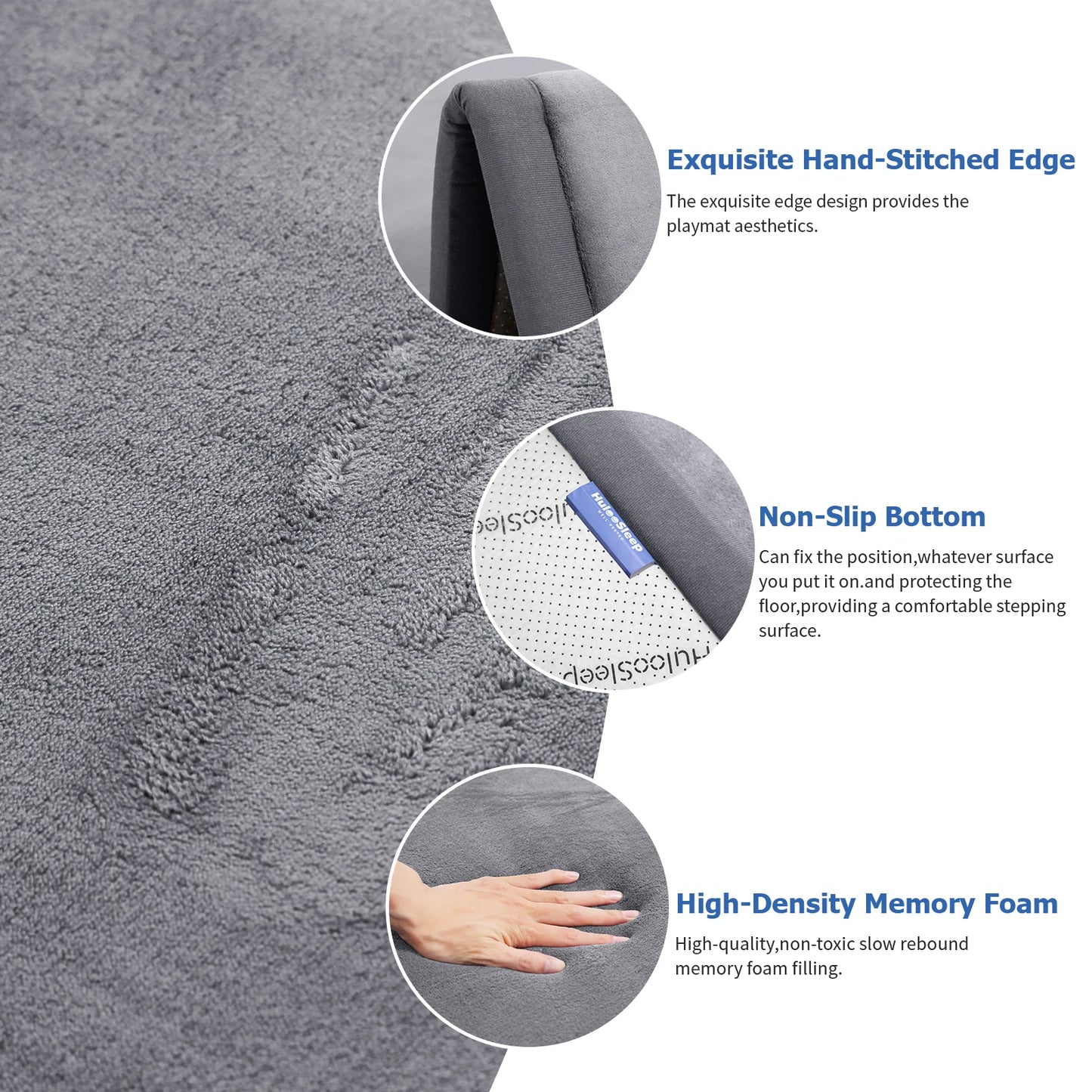 PaPaMat Memory Foam Playpen Mat Non-Slip Soft Velvet Kids Rug