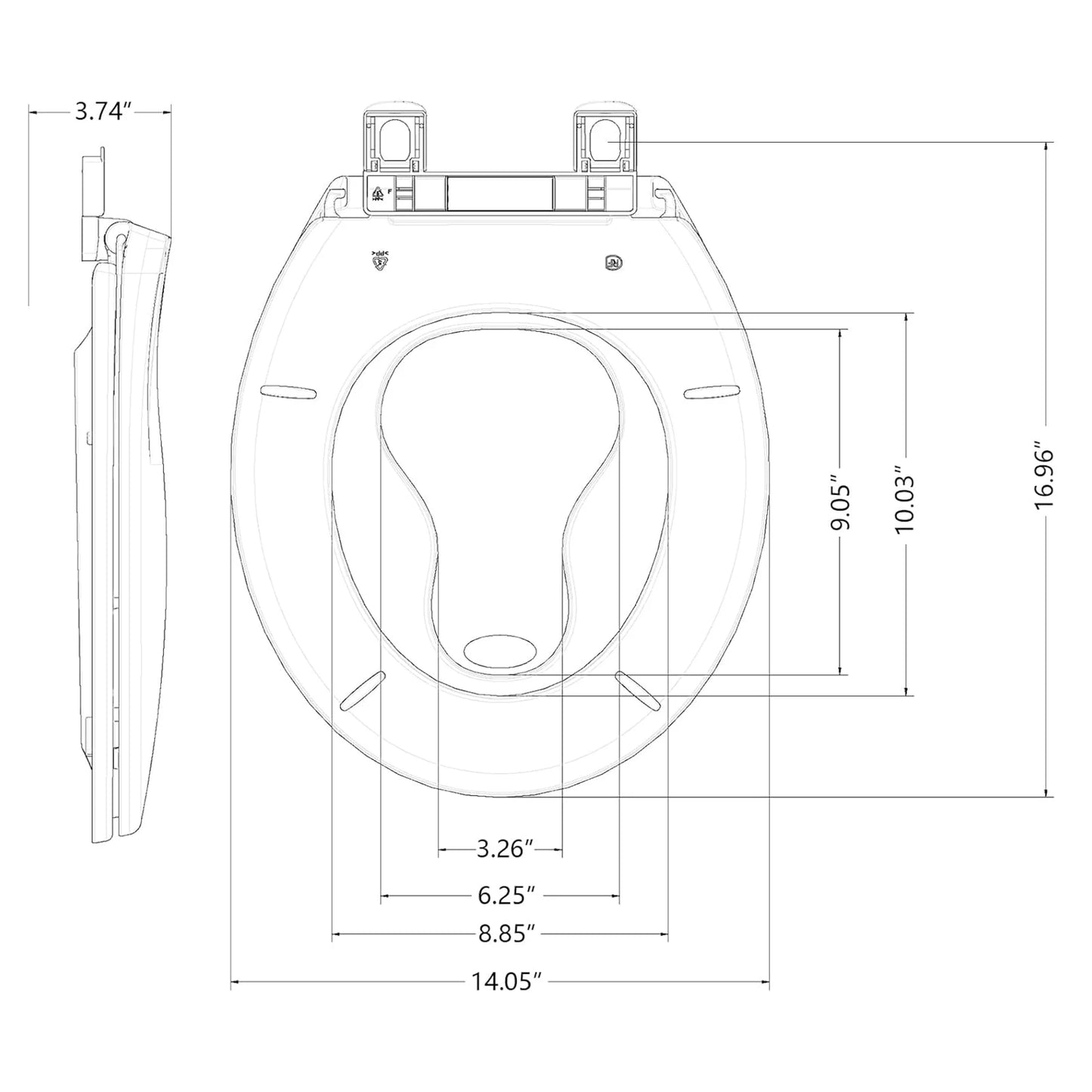 HobbyLane Elongated Toilet Seat With Soft Close And Quick Release