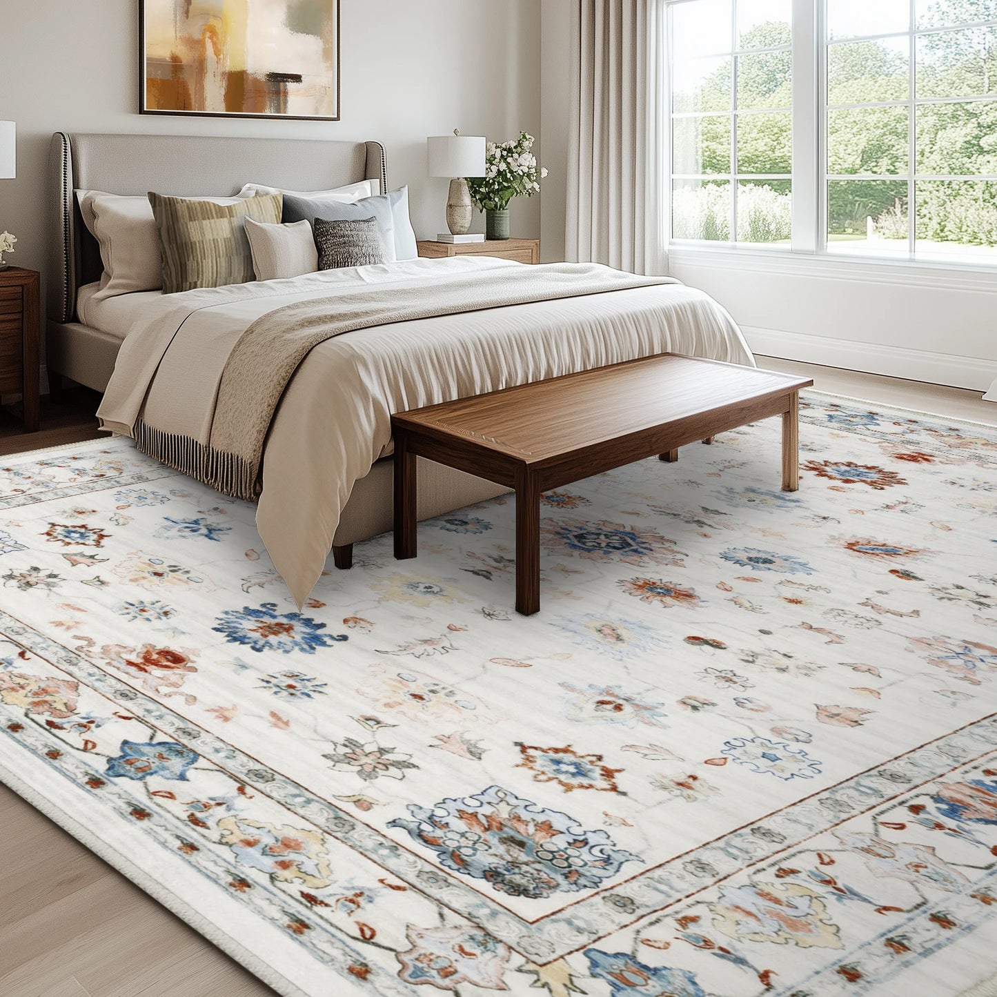 Design Persian Floral Carpet for Living Room and Bedroom