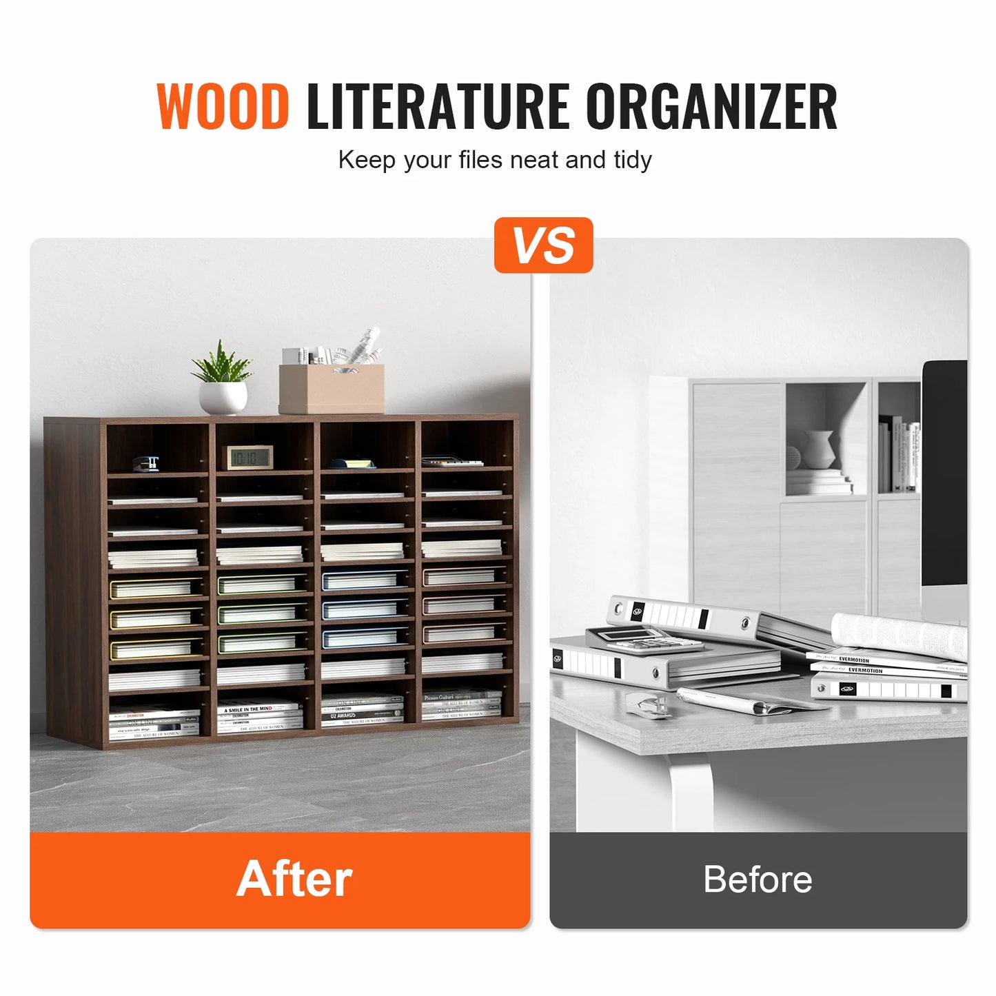 VEVOR Literature Organizers With Adjustable Shelves For Office