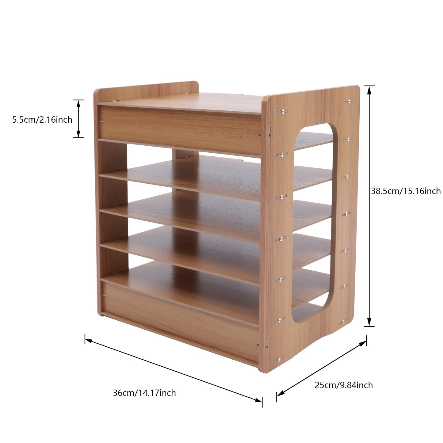 7-Tier Wooden Desk Organizer for Office Papers and Files