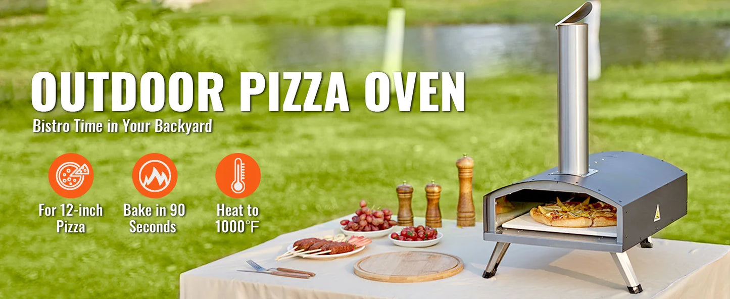 Outdoor Pizza Oven Charcoal Fired Grill Portable Stainless Steel