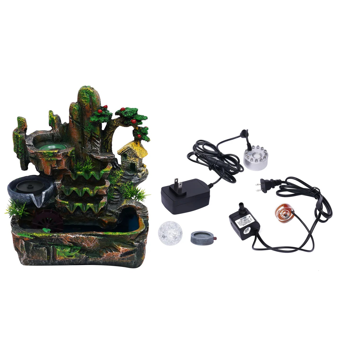 Feng Shui Desktop Water Fountain With Color Changing LED Lights