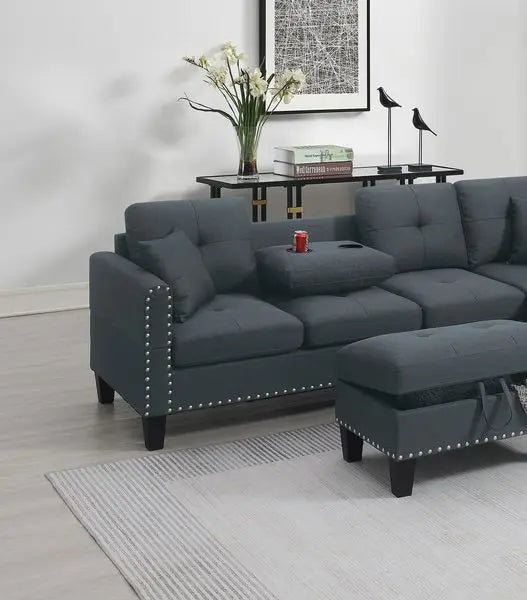 Oein Convertible Corner Sofa Modern L-Shaped Living Room Sectional