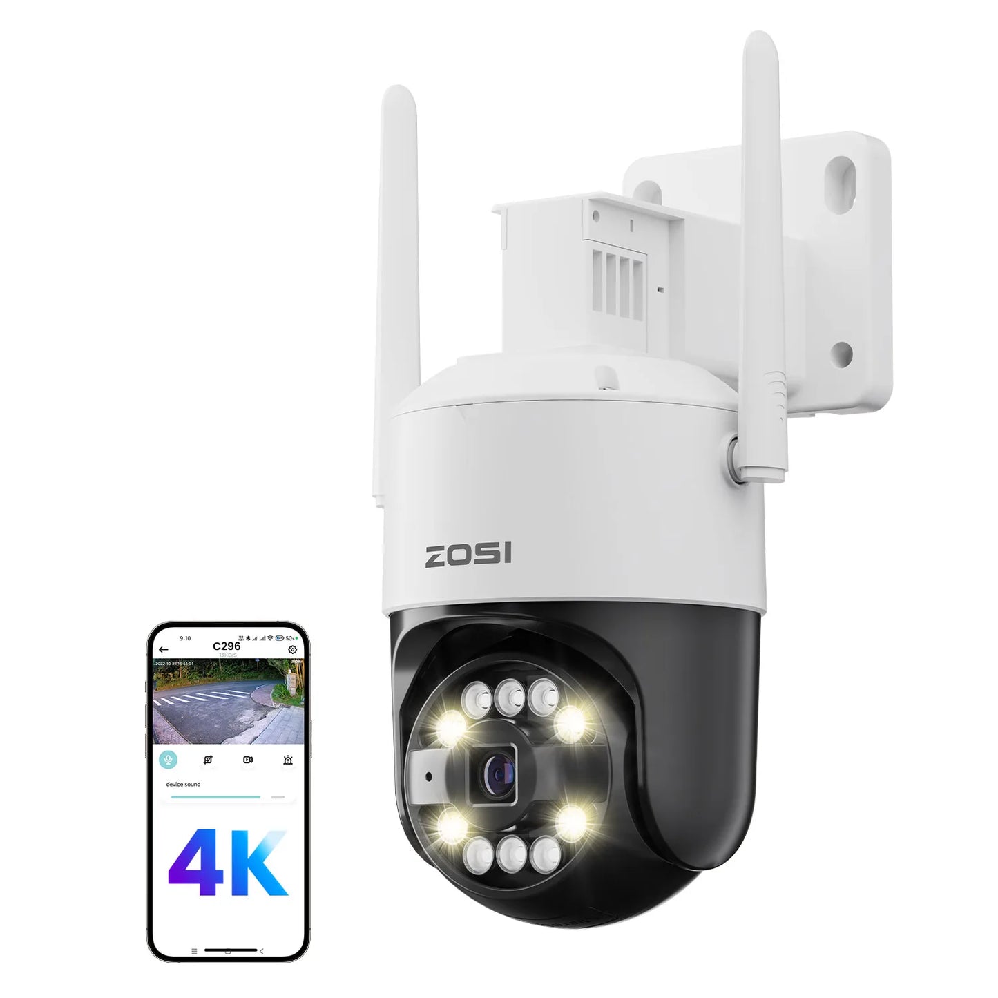 ZOSI C296 8MP 5MP WiFi6 PTZ Camera Outdoor AIDetectionEnhancement