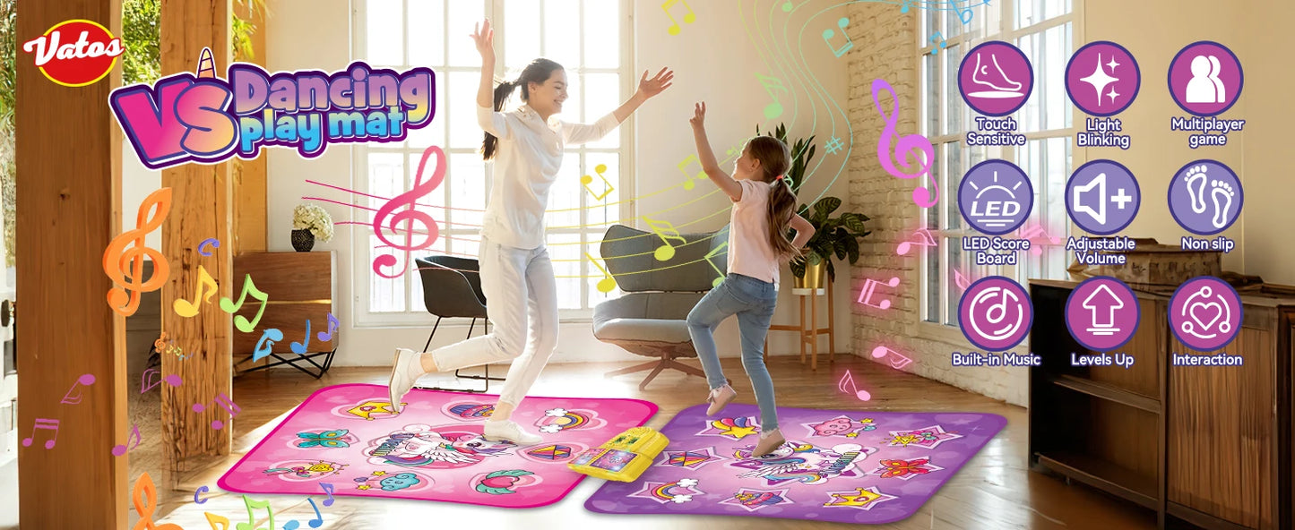 VATOS Unicorn Dance Mat Twin Pack For Kids 9 Level