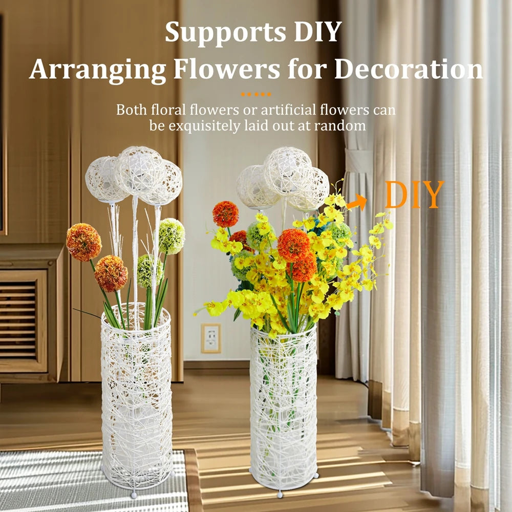 Vrygle Handwoven Modern Floor Lamp for Living Room and Bedroom