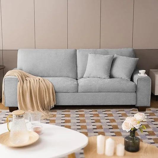 ZHUXIANG Modern Chenille Loveseat Sofa With Removable Cover