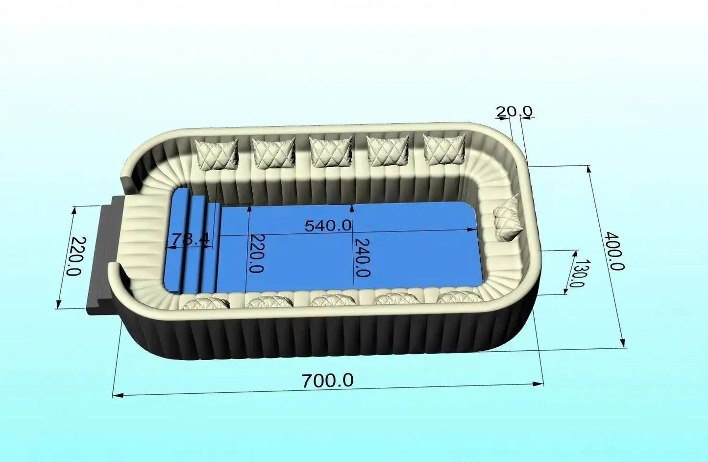Commercial Customized Inflatable Sofa Pools Swimming With Portable Lounge for Party