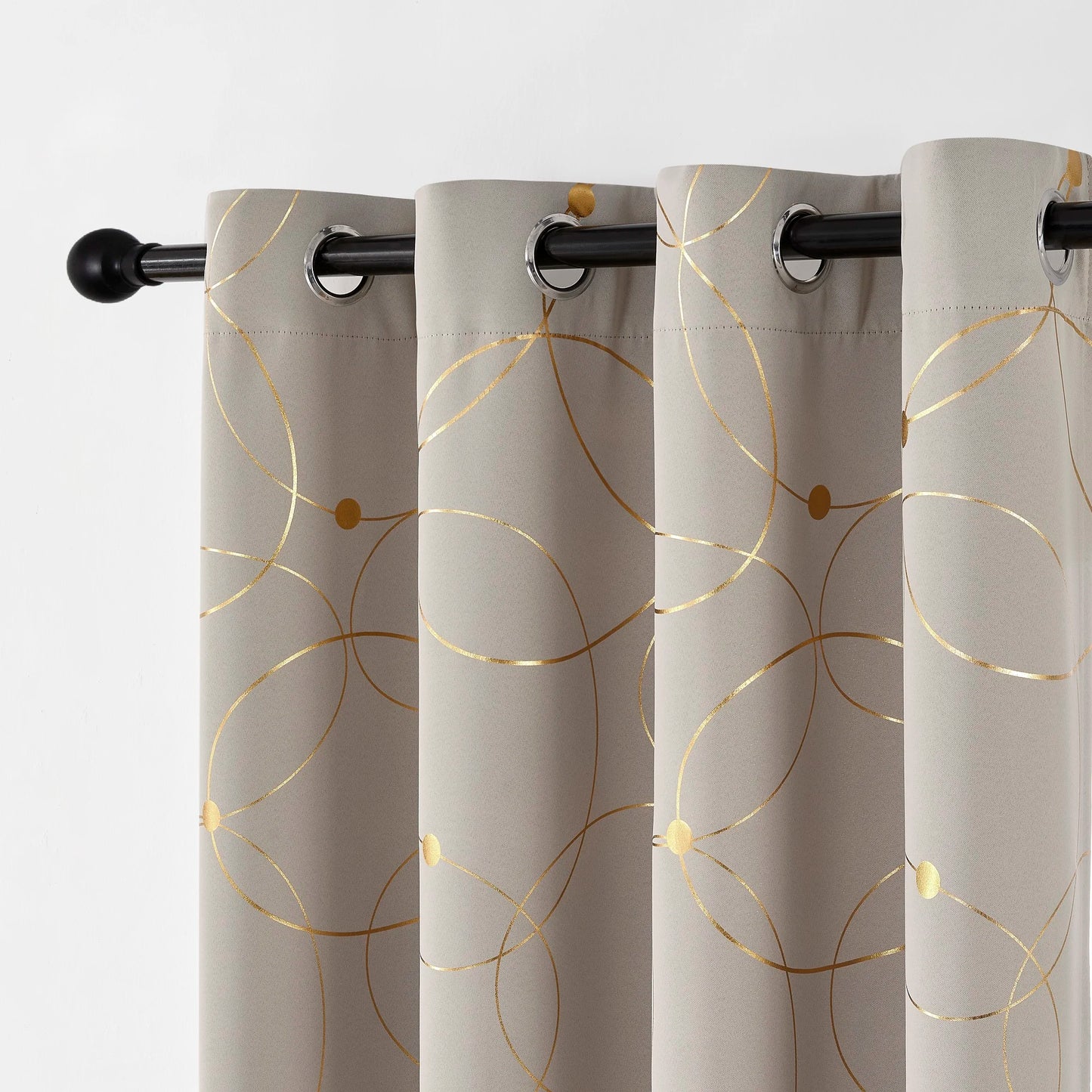 Zhejiang Golden Wave Circle Blackout Curtains Thermal Insulated Drapes