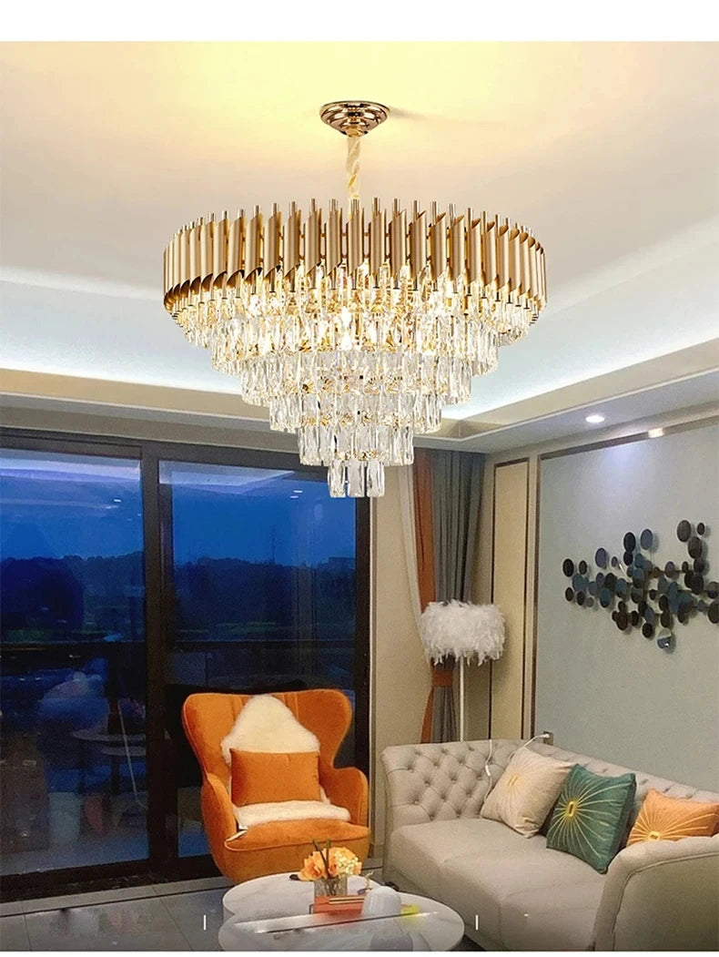 CHYMUIO LIGHT Creative Luxury Crystal Chandelier Pendant LED Light