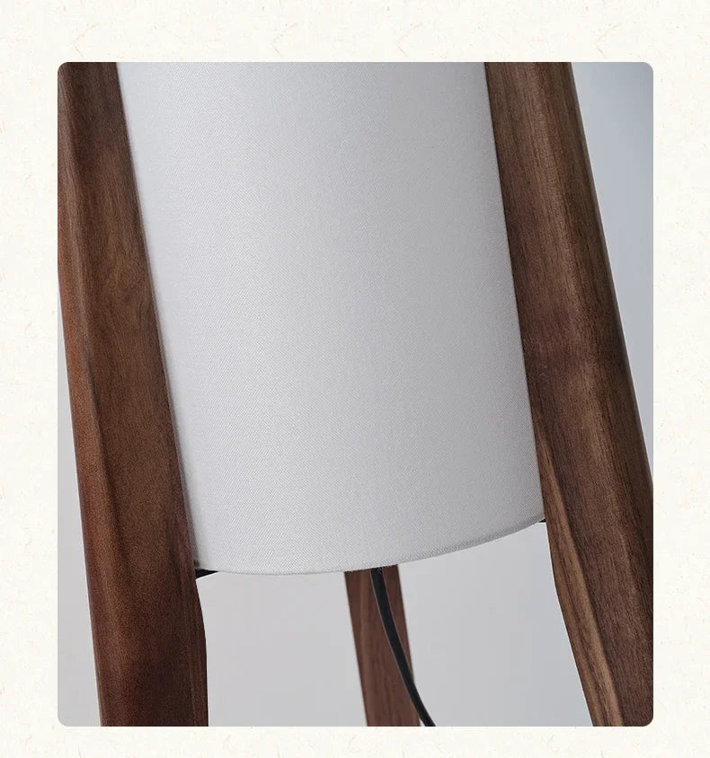Japanese Retro WabiSabi Solid Wood Floor Lamp E27 Decor