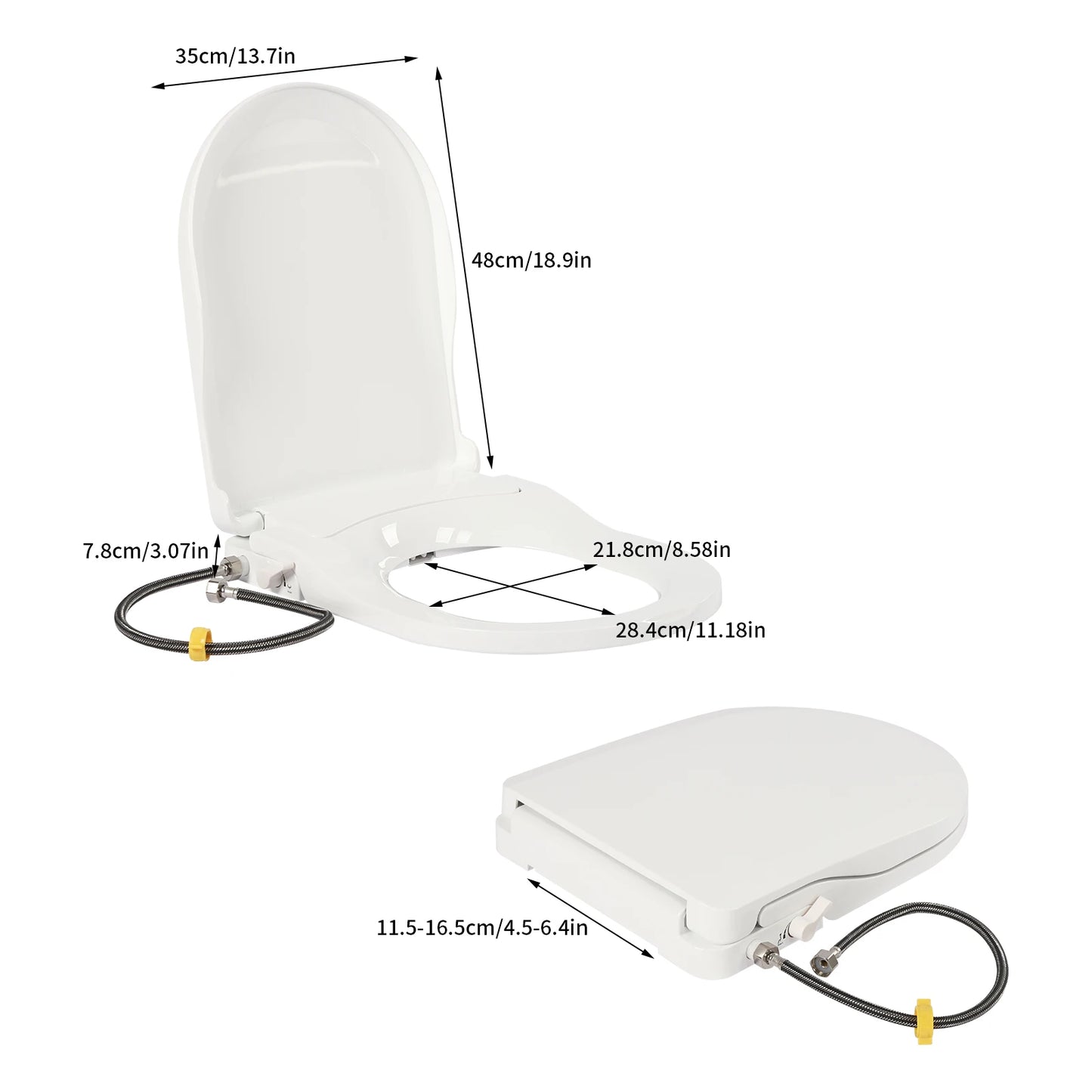 Buffer Non Electric Bidet Toilet Seat With Dual Nozzles Elongated