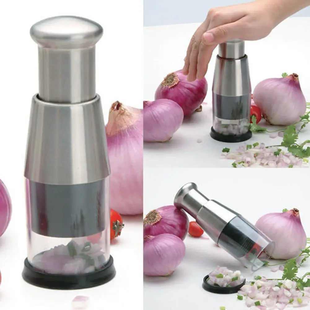 Alloet Stainless Steel Manual Hand Chopper for Veggies and Garlic