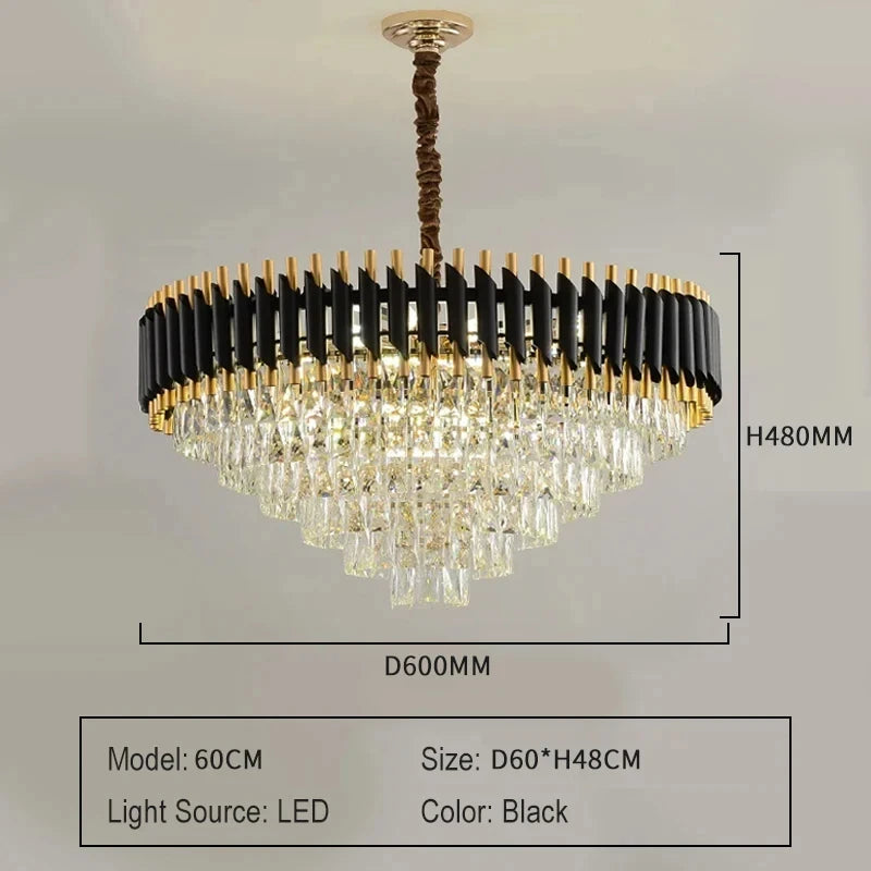 CHYMUIO LIGHT Modern Crystal LED Chandelier Pendant For Restaurant