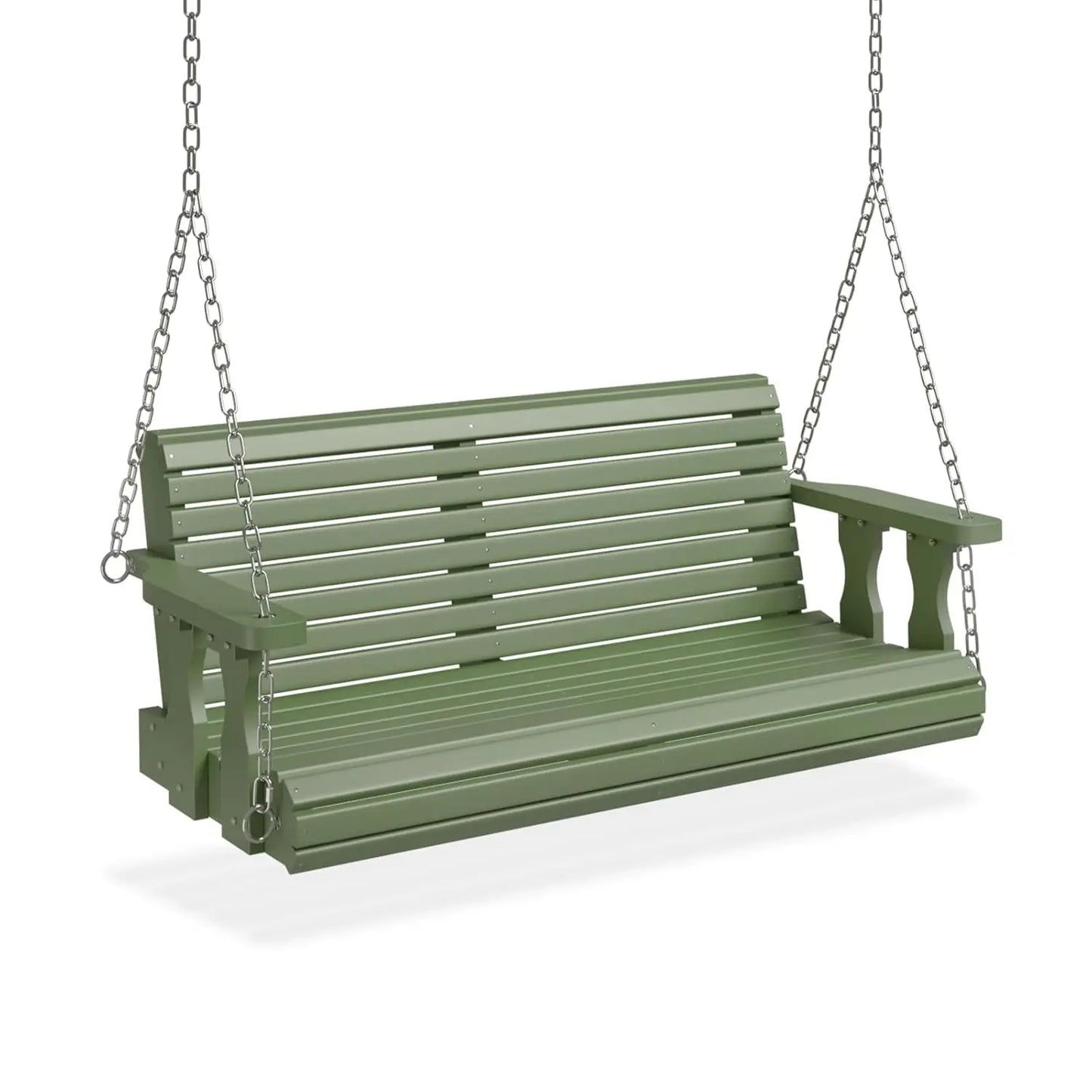 Upgraded Patio Wooden Porch Swing for Courtyard & Garden, Heavy Duty 880 LBS Swing Chair Bench with Hanging Chains, Customized