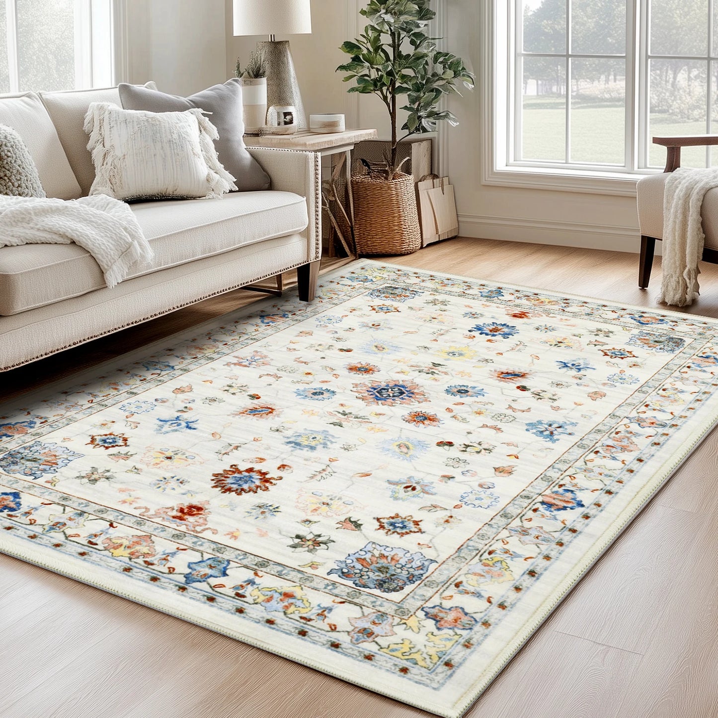 Persian Style Polyester Area Rug For Living Room And Bedroom