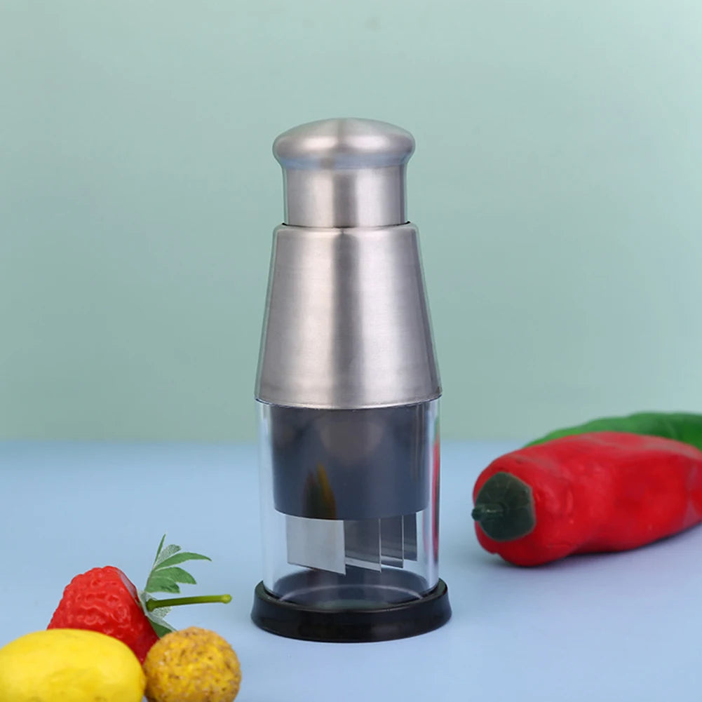 Alloet Stainless Steel Manual Hand Chopper Garlic Onion Veggie Mincer