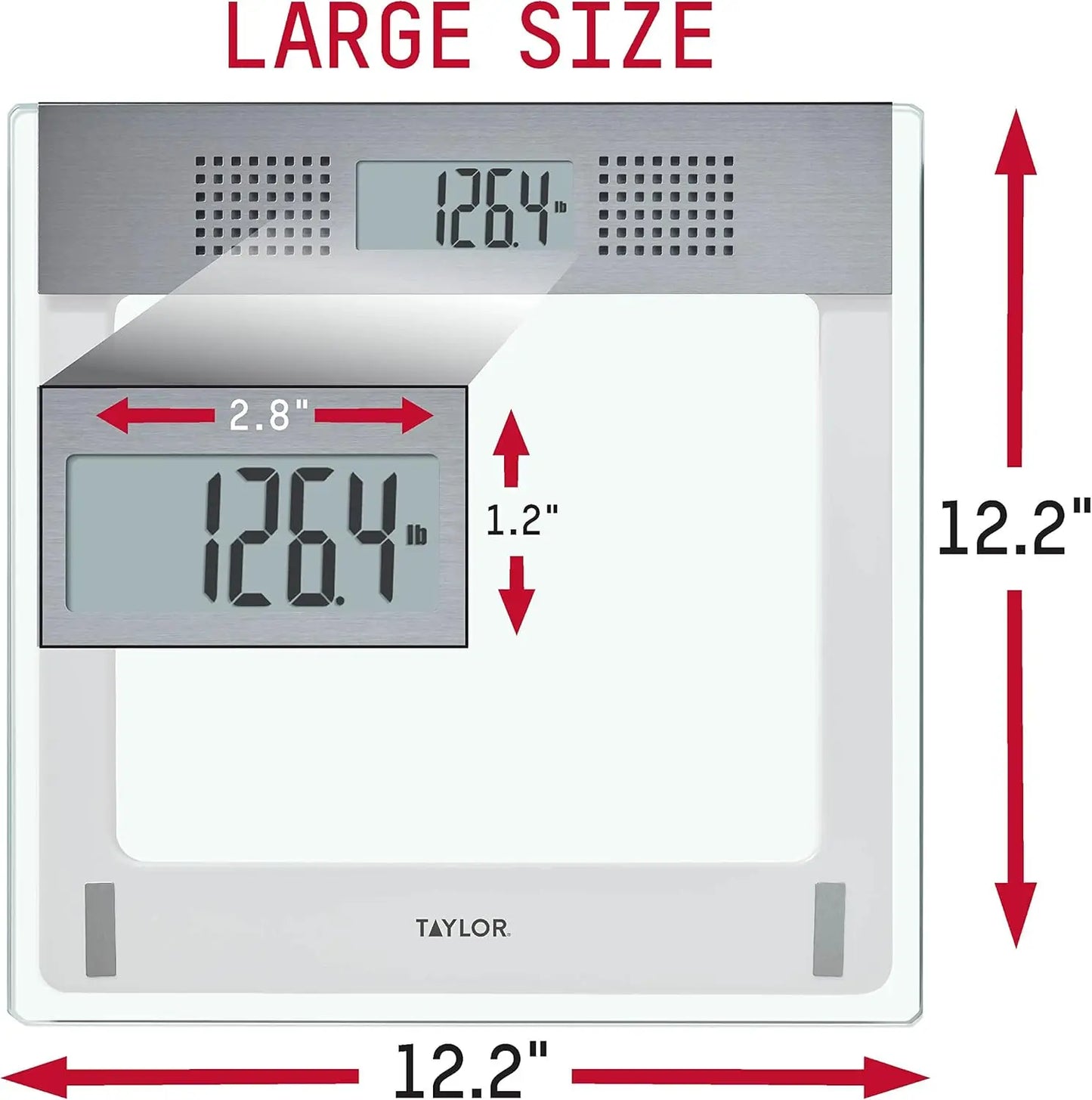 Digital Talking Bathroom Scale with 5 Languages, 440 LB Capacity, Clear Glass & Stainless Steel Accents