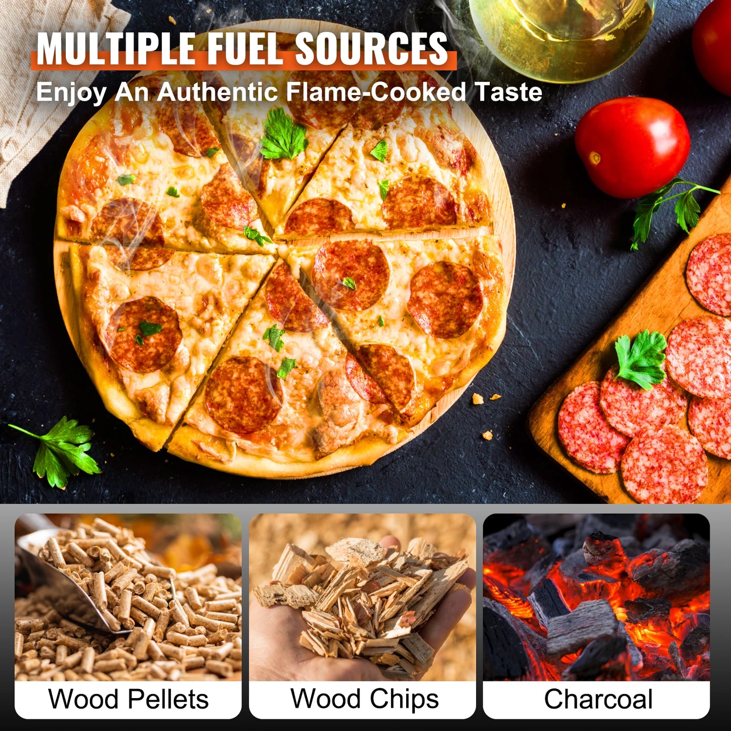 Outdoor Pizza Oven Charcoal Fired Grill Portable Stainless Steel
