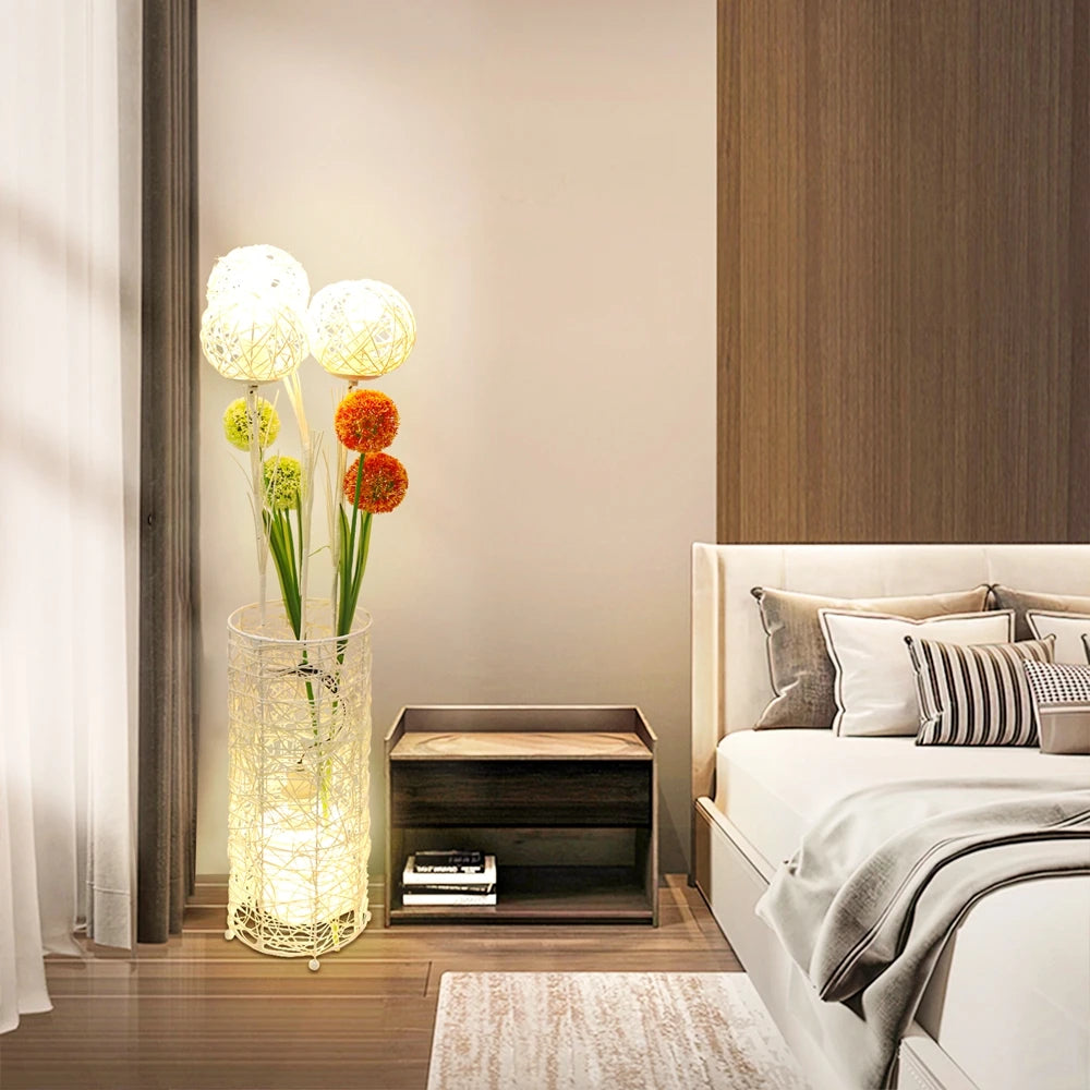 Vrygle Handwoven Modern Floor Lamp for Living Room and Bedroom