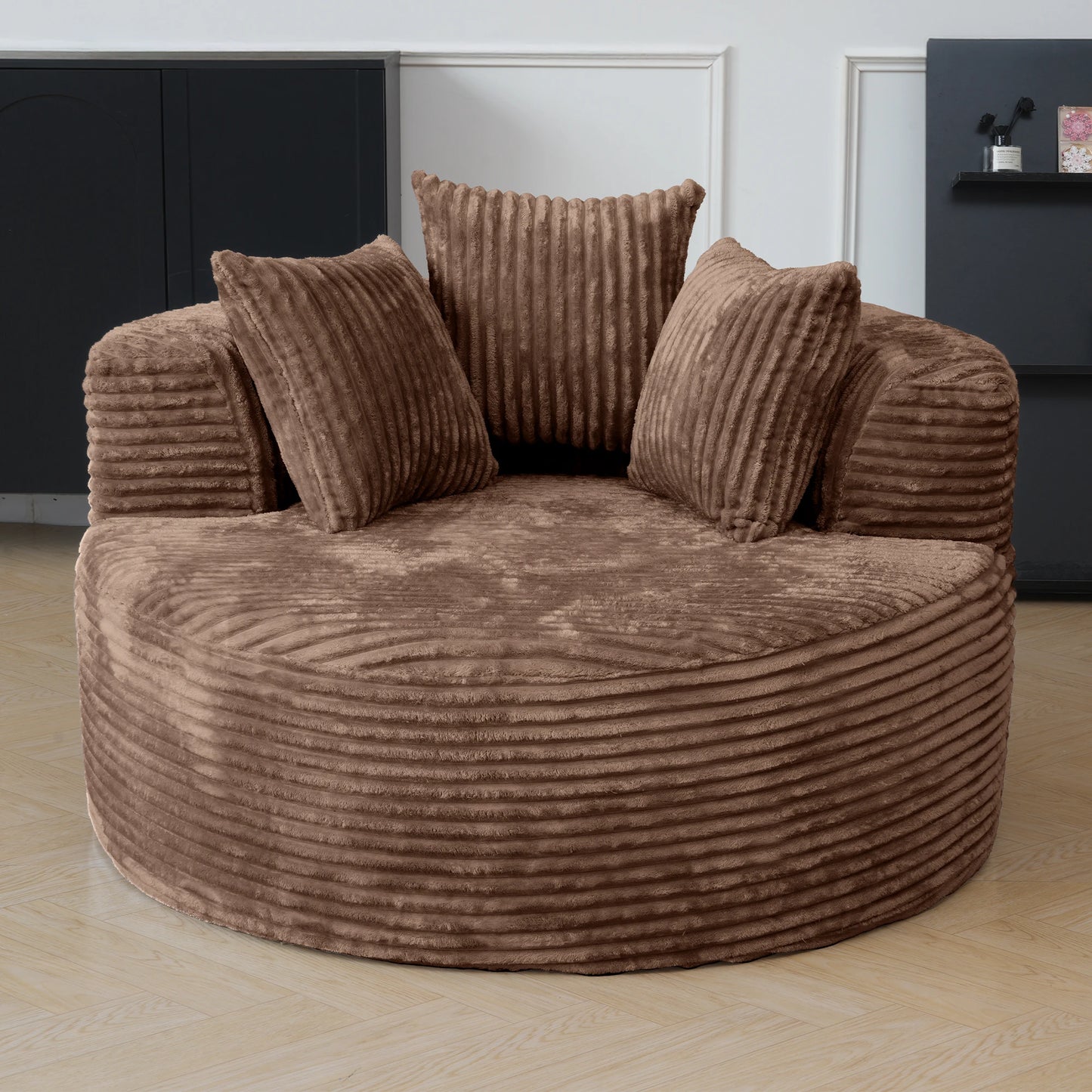 Sdorens Round Chair Lounge Chaise Cloud Boneless Modern Sofa Bed