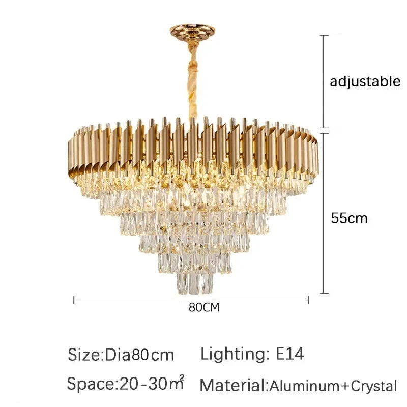 CHYMUIO LIGHT Modern Crystal LED Chandelier Pendant For Restaurant