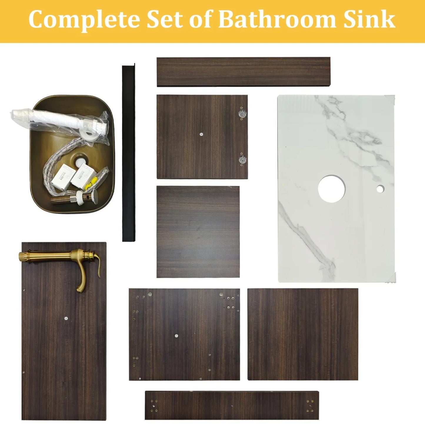 Modern Floating Bathroom Vanity Sink Combo With Ceramic Basin