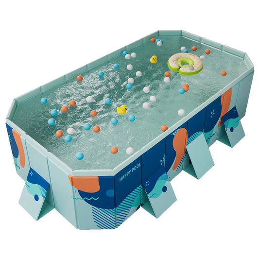 Inflatable-Free Swimming Pool No-Installation Water Play Pool Thickened Wear-Resistant Foldable Bathing Pool Outdoor Large Pool