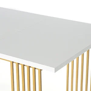 Tribesigns Modern Executive Wooden Office Desk With Gold Metal Legs