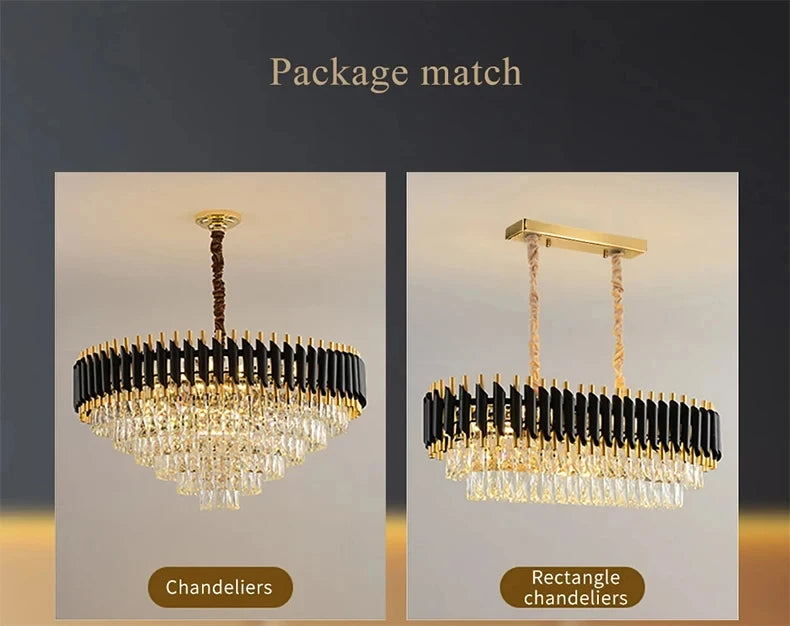CHYMUIO LIGHT Modern Crystal LED Chandelier Pendant For Restaurant
