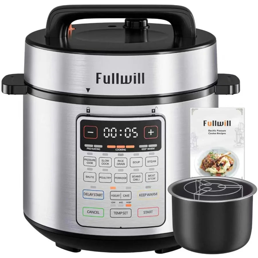 8QT Electric Pressure Cooker Max 1200W Fast Cooking 12-in-1 Multi-Use Programmable with Ceramic Non-Stick Pot for Saute Slow Co