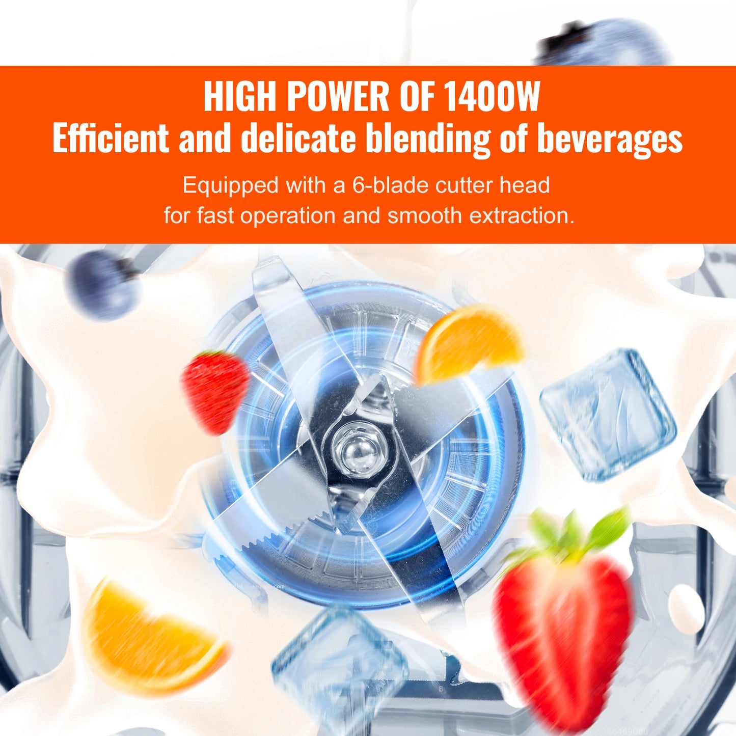 SucceBuy Stainless Steel Countertop Blender Professional For Home Kitchen