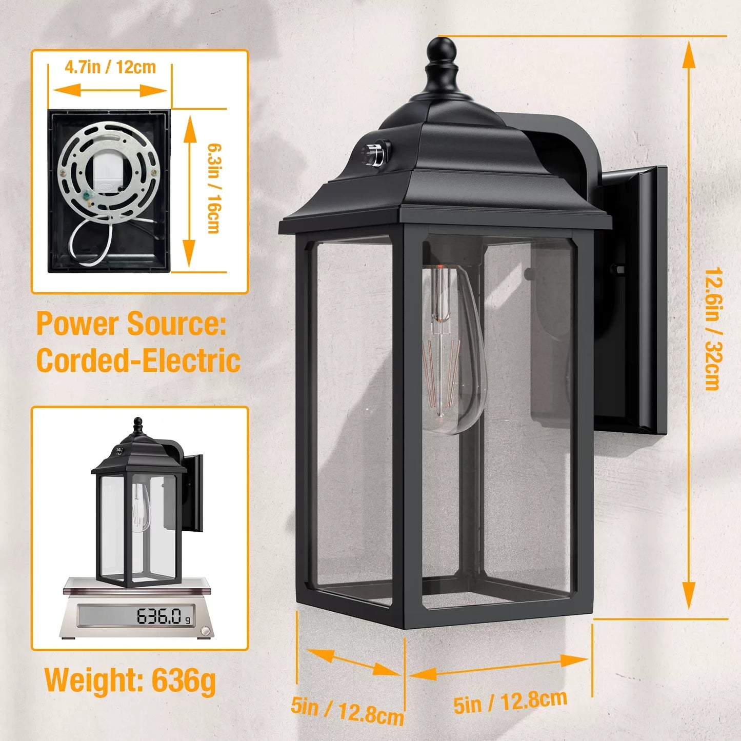 Outdoor Wall Sconce Lights Porch Lantern Decor for Exterior Areas