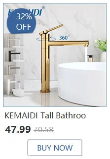 KEMAIDI Round Vessel Sink With Faucet Ceramic Bathroom Set
