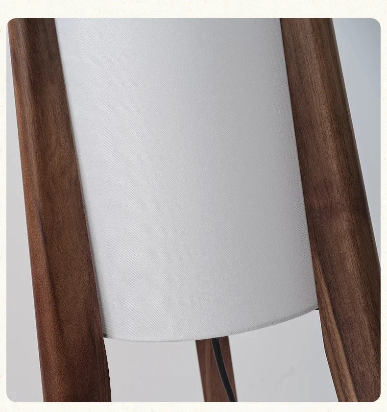 Japanese Retro WabiSabi Solid Wood Floor Lamp E27 Decor