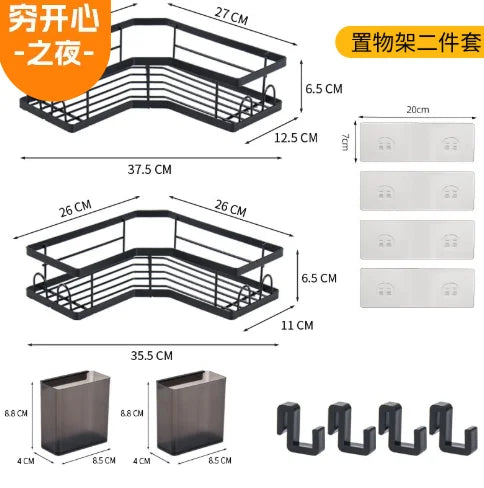 Stainless Steel Corner Shower Caddy With Hooks For Rustproof Storage