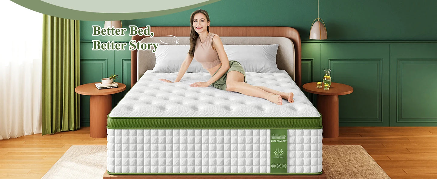 BedStory Hybrid Mattress With Gel Memory Foam And Pocket Springs