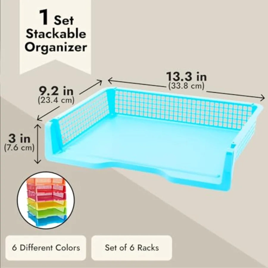 High-concerned Letter Tray Organizer 6-Pack Stackable Desk Organizer