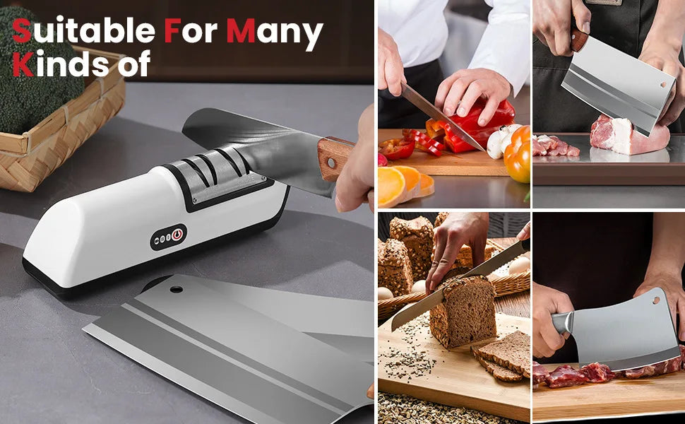 HOMEFISH Multifunctional Kitchen Electric Knife Sharpener 4 Gear