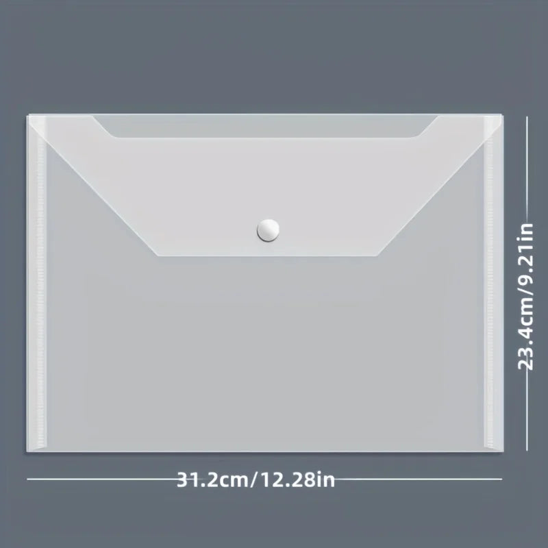 Hign-concerned Transparent Waterproof Plastic Envelope With Button Closure