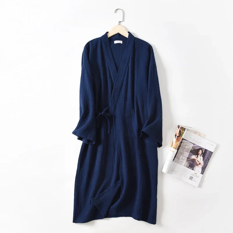 Cloud Cotton Story Japanese Kimono Robe For Couples Crepe Bathrobe